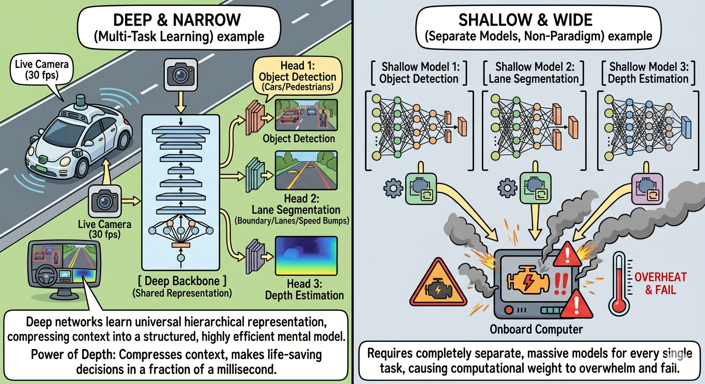 Why “Deep & Narrow” Beats “Shallow & Wide” Neural Networks?